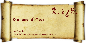 Kucsma Éva névjegykártya